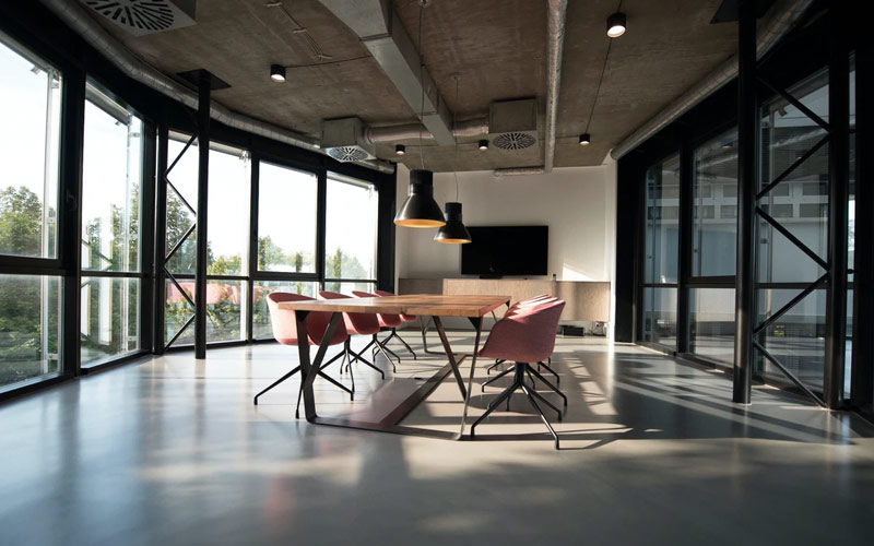 Conference room table and chairs